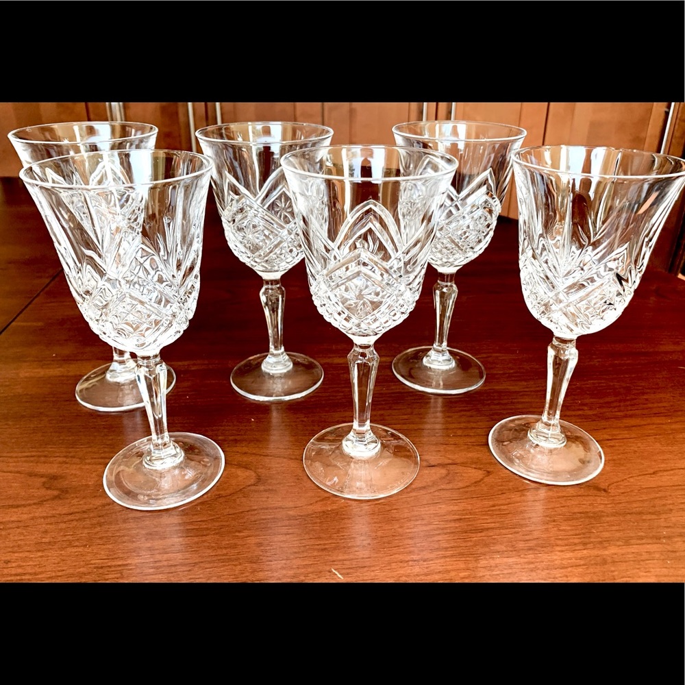 Arc France brand 24% Pbo Crystal wine glasses set 6 cut-to-clear crystal glasses